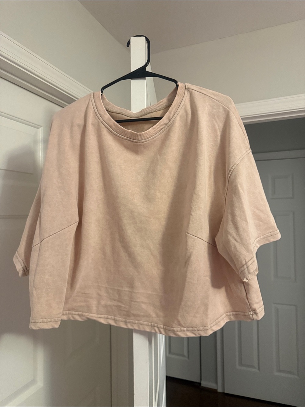 SHEIN Soft Blush Boxy Crop Tee